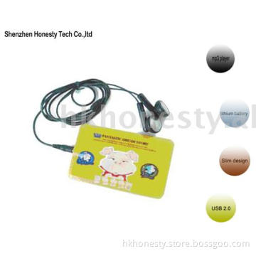 christmas design 4gb digital card  mp3 player play-long time music enjoy+customized logo